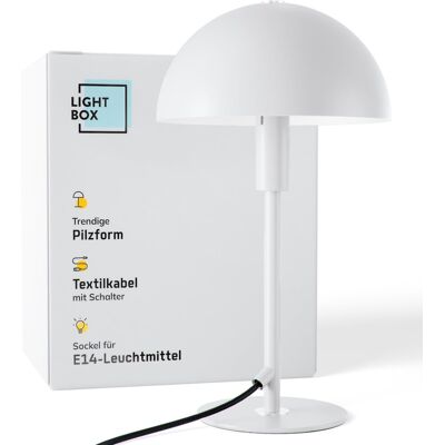 Inny producent LIGHTBOX Lampa Stołowa LED Biało-Srebrna E14 Do Biura i Sypialni Inny producent LIGHTBOX Lampa Stołowa LED Biało-Srebrna E14 Do Biura i Sypialni