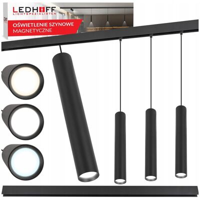 Ledhoff Listwa magnetyczna 1m + 3x lampa LED wisząca punktowa 12W KABEL 3 BARWY M20 Ledhoff Listwa magnetyczna 1m + 3x lampa LED wisząca punktowa 12W KABEL 3 BARWY M20