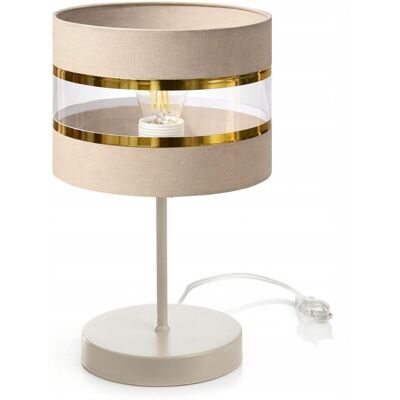 Skylighting LUKSUSOWA LAMPKA NOCNA STOŁOWA METALOWA KASZMIR ZŁOTO ABAŻUR E27 LED Skylighting LUKSUSOWA LAMPKA NOCNA STOŁOWA METALOWA KASZMIR ZŁOTO ABAŻUR E27 LED