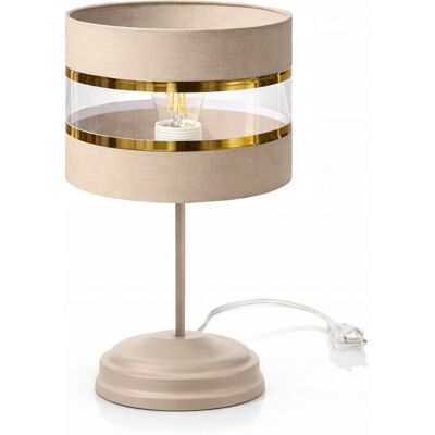 Skylighting LUKSUSOWA LAMPKA NOCNA STOŁOWA METALOWA KASZMIR ZŁOTO ABAŻUR E27 LED Skylighting LUKSUSOWA LAMPKA NOCNA STOŁOWA METALOWA KASZMIR ZŁOTO ABAŻUR E27 LED