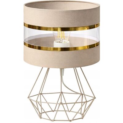 Skylighting LUKSUSOWA LAMPKA NOCNA STOŁOWA METALOWA KASZMIR ZŁOTO ABAŻUR E27 LED Skylighting LUKSUSOWA LAMPKA NOCNA STOŁOWA METALOWA KASZMIR ZŁOTO ABAŻUR E27 LED