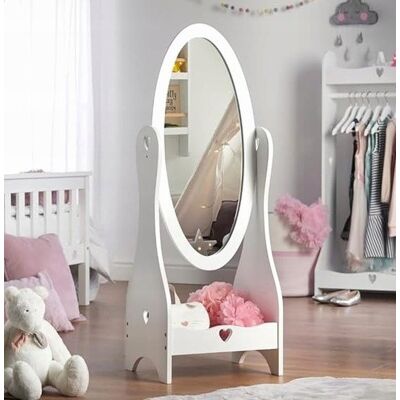 Inny producent LUSTRO 105X41CM DZIECIĘCE STOJĄCE DREWNIANE OWALNE BIAŁE SZAFKA Inny producent LUSTRO 105X41CM DZIECIĘCE STOJĄCE DREWNIANE OWALNE BIAŁE SZAFKA