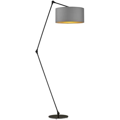 LYSNE, lampa podłogowa BARI GOLD, szary stalowy ze złotym wnętrzem LYSNE, lampa podłogowa BARI GOLD, szary stalowy ze złotym wnętrzem