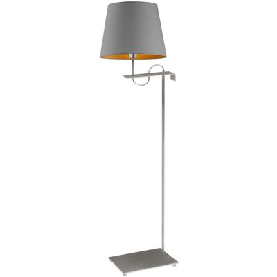 LYSNE, lampa podłogowa BATA GOLD, szary stalowy ze złotym wnętrzem LYSNE, lampa podłogowa BATA GOLD, szary stalowy ze złotym wnętrzem