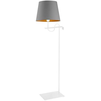 LYSNE, lampa podłogowa BATA GOLD, szary stalowy ze złotym wnętrzem LYSNE, lampa podłogowa BATA GOLD, szary stalowy ze złotym wnętrzem