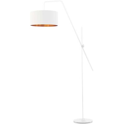 LYSNE, lampa podłogowa BILBAO, biały ze złotym wnętrzem LYSNE, lampa podłogowa BILBAO, biały ze złotym wnętrzem