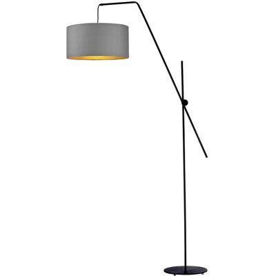 LYSNE, lampa podłogowa BILBAO, szary stalowy ze złotym wnętrzem LYSNE, lampa podłogowa BILBAO, szary stalowy ze złotym wnętrzem