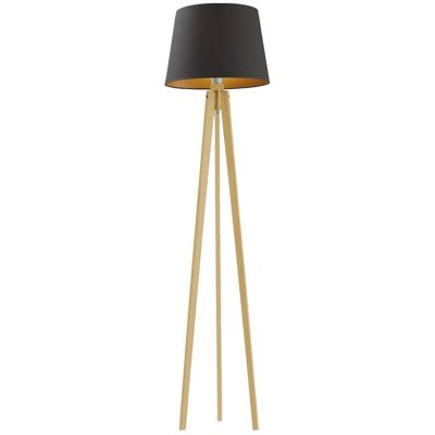 LYSNE, lampa podłogowa CURACAO GOLD, czarny ze złotym wnętrzem LYSNE, lampa podłogowa CURACAO GOLD, czarny ze złotym wnętrzem