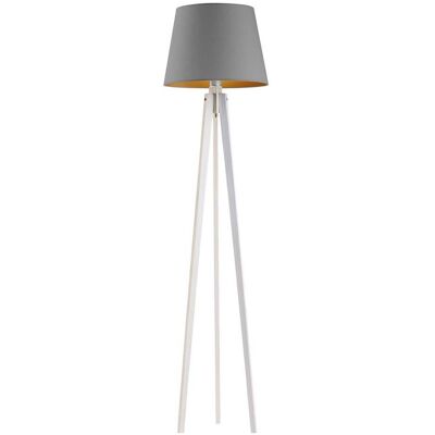 LYSNE, lampa podłogowa CURACAO GOLD, szary stalowy ze złotym wnętrzem LYSNE, lampa podłogowa CURACAO GOLD, szary stalowy ze złotym wnętrzem