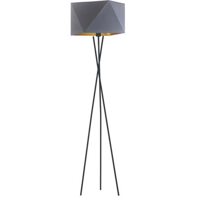 LYSNE, lampa podłogowa DAKAR, szary stalowy ze złotym wnętrzem LYSNE, lampa podłogowa DAKAR, szary stalowy ze złotym wnętrzem