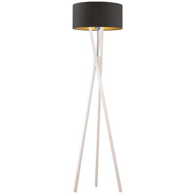 LYSNE, lampa podłogowa ELX, czarny ze złotym wnętrzem LYSNE, lampa podłogowa ELX, czarny ze złotym wnętrzem
