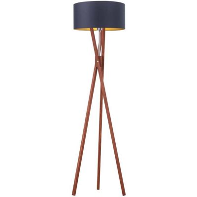 LYSNE, lampa podłogowa ELX, granatowy ze złotym wnętrzem LYSNE, lampa podłogowa ELX, granatowy ze złotym wnętrzem