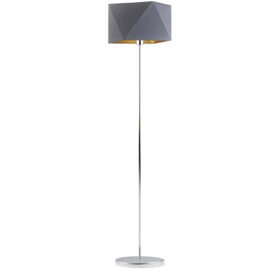 LYSNE, lampa podłogowa FIDŻI GOLD, szary stalowy ze złotym wnętrzem LYSNE, lampa podłogowa FIDŻI GOLD, szary stalowy ze złotym wnętrzem