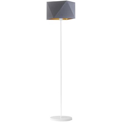 LYSNE, lampa podłogowa FIDŻI GOLD, szary stalowy ze złotym wnętrzem LYSNE, lampa podłogowa FIDŻI GOLD, szary stalowy ze złotym wnętrzem