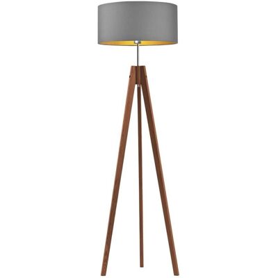 LYSNE, lampa podłogowa HAITI GOLD, szary stalowy ze złotym wnętrzem LYSNE, lampa podłogowa HAITI GOLD, szary stalowy ze złotym wnętrzem