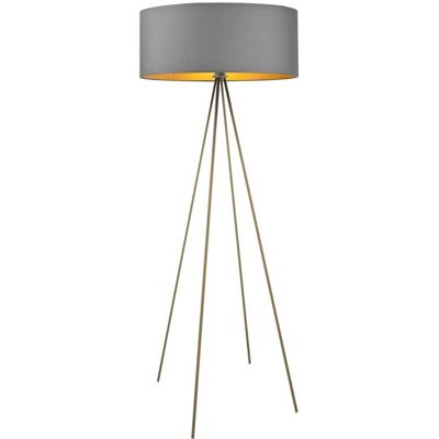 LYSNE, lampa podłogowa IBIZA GOLD, szary stalowy ze złotym wnętrzem LYSNE, lampa podłogowa IBIZA GOLD, szary stalowy ze złotym wnętrzem