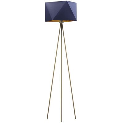 LYSNE, lampa podłogowa KANTON GOLD, granatowy ze złotym wnętrzem LYSNE, lampa podłogowa KANTON GOLD, granatowy ze złotym wnętrzem