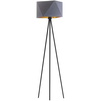 LYSNE, lampa podłogowa KANTON GOLD, szary stalowy ze złotym wnętrzem LYSNE, lampa podłogowa KANTON GOLD, szary stalowy ze złotym wnętrzem