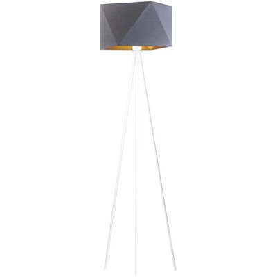 LYSNE, lampa podłogowa KANTON GOLD, szary stalowy ze złotym wnętrzem LYSNE, lampa podłogowa KANTON GOLD, szary stalowy ze złotym wnętrzem