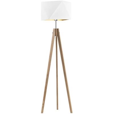 LYSNE, lampa podłogowa LAGOS, biały ze złotym wnętrzem LYSNE, lampa podłogowa LAGOS, biały ze złotym wnętrzem