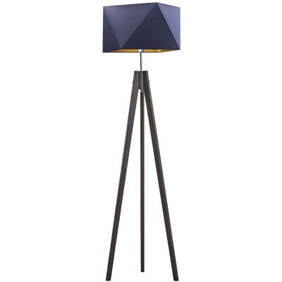 LYSNE, lampa podłogowa LAGOS, granatowy ze złotym wnętrzem LYSNE, lampa podłogowa LAGOS, granatowy ze złotym wnętrzem