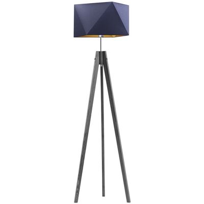 LYSNE, lampa podłogowa LAGOS, granatowy ze złotym wnętrzem LYSNE, lampa podłogowa LAGOS, granatowy ze złotym wnętrzem