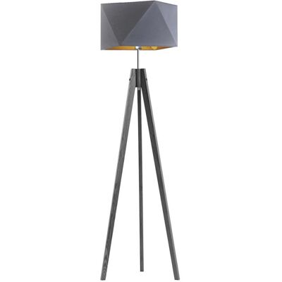 LYSNE, lampa podłogowa LAGOS, szary stalowy ze złotym wnętrzem LYSNE, lampa podłogowa LAGOS, szary stalowy ze złotym wnętrzem