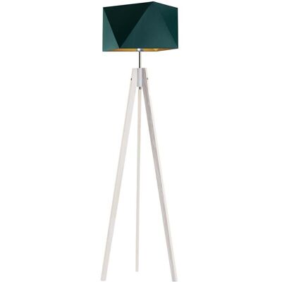 LYSNE, lampa podłogowa LAGOS, zieleń butelkowa ze złotym wnętrzem LYSNE, lampa podłogowa LAGOS, zieleń butelkowa ze złotym wnętrzem
