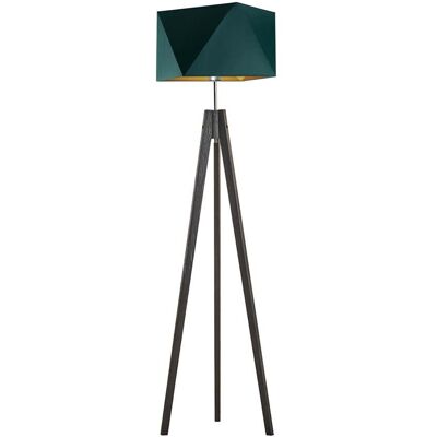 LYSNE, lampa podłogowa LAGOS, zieleń butelkowa ze złotym wnętrzem LYSNE, lampa podłogowa LAGOS, zieleń butelkowa ze złotym wnętrzem