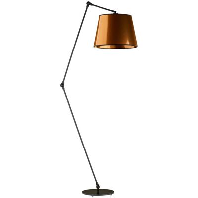 LYSNE, lampa podłogowa Manila Mirror, miedziano-czarna LYSNE, lampa podłogowa Manila Mirror, miedziano-czarna