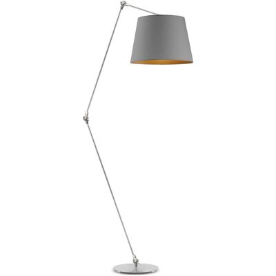 LYSNE, lampa podłogowa MANILA, szary stalowy ze złotym wnętrzem LYSNE, lampa podłogowa MANILA, szary stalowy ze złotym wnętrzem