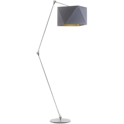 LYSNE, lampa podłogowa OSAKA GOLD, szary stalowy ze złotym wnętrzem LYSNE, lampa podłogowa OSAKA GOLD, szary stalowy ze złotym wnętrzem