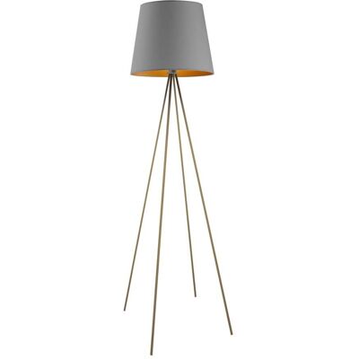 LYSNE, lampa podłogowa PANAMA, szary stalowy ze złotym wnętrzem LYSNE, lampa podłogowa PANAMA, szary stalowy ze złotym wnętrzem