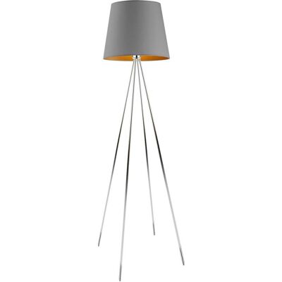 LYSNE, lampa podłogowa PANAMA, szary stalowy ze złotym wnętrzem LYSNE, lampa podłogowa PANAMA, szary stalowy ze złotym wnętrzem
