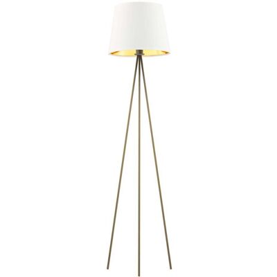 LYSNE, lampa podłogowa RENO, biały ze złotym wnętrzem LYSNE, lampa podłogowa RENO, biały ze złotym wnętrzem