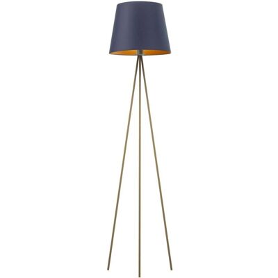 LYSNE, lampa podłogowa RENO, granatowy ze złotym wnętrzem LYSNE, lampa podłogowa RENO, granatowy ze złotym wnętrzem