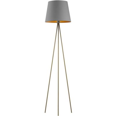 LYSNE, lampa podłogowa RENO, szary stalowy ze złotym wnętrzem LYSNE, lampa podłogowa RENO, szary stalowy ze złotym wnętrzem