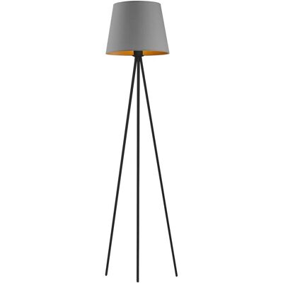 LYSNE, lampa podłogowa RENO, szary stalowy ze złotym wnętrzem LYSNE, lampa podłogowa RENO, szary stalowy ze złotym wnętrzem