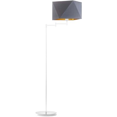 LYSNE, lampa podłogowa SANTIAGO GOLD, szary stalowy ze złotym wnętrzem LYSNE, lampa podłogowa SANTIAGO GOLD, szary stalowy ze złotym wnętrzem