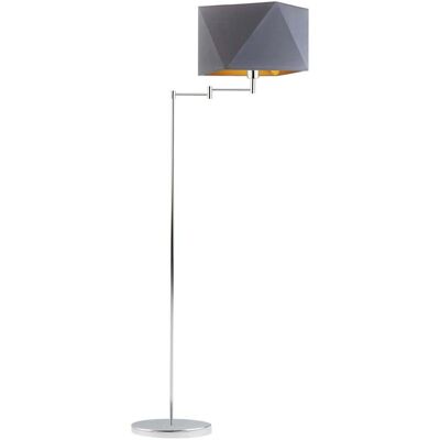LYSNE, lampa podłogowa SANTIAGO GOLD, szary stalowy ze złotym wnętrzem LYSNE, lampa podłogowa SANTIAGO GOLD, szary stalowy ze złotym wnętrzem