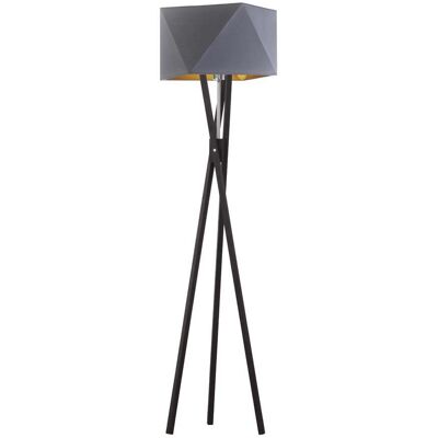 LYSNE, lampa podłogowa TULUZA GOLD, szary stalowy ze złotym wnętrzem LYSNE, lampa podłogowa TULUZA GOLD, szary stalowy ze złotym wnętrzem