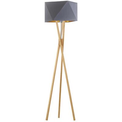 LYSNE, lampa podłogowa TULUZA GOLD, szary stalowy ze złotym wnętrzem LYSNE, lampa podłogowa TULUZA GOLD, szary stalowy ze złotym wnętrzem