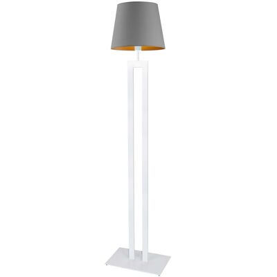 LYSNE, lampa podłogowa VEGAS GOLD, szary stalowy ze złotym wnętrzem LYSNE, lampa podłogowa VEGAS GOLD, szary stalowy ze złotym wnętrzem