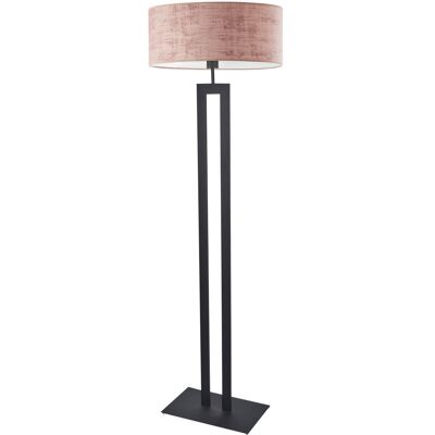 Lysne, Lampa podłogowa vintage z welurowym abażurem Kalifornia Velur, Różowy Lysne, Lampa podłogowa vintage z welurowym abażurem Kalifornia Velur, Różowy