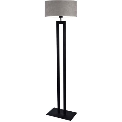 Lysne, Lampa podłogowa vintage z welurowym abażurem Kalifornia Velur, Szary Lysne, Lampa podłogowa vintage z welurowym abażurem Kalifornia Velur, Szary