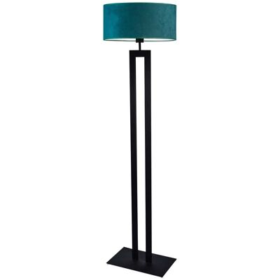 Lysne, Lampa podłogowa vintage z welurowym abażurem Kalifornia Velur, Zieleń butelkowa Lysne, Lampa podłogowa vintage z welurowym abażurem Kalifornia Velur, Zieleń butelkowa