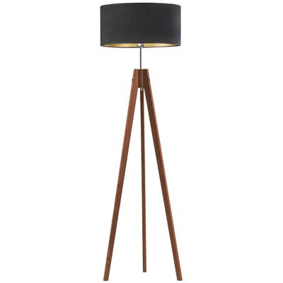 Lysne, Lampa podłogowa w stylu glamour Haiti Velur, Czarny ze złotym wnętrzem Lysne, Lampa podłogowa w stylu glamour Haiti Velur, Czarny ze złotym wnętrzem