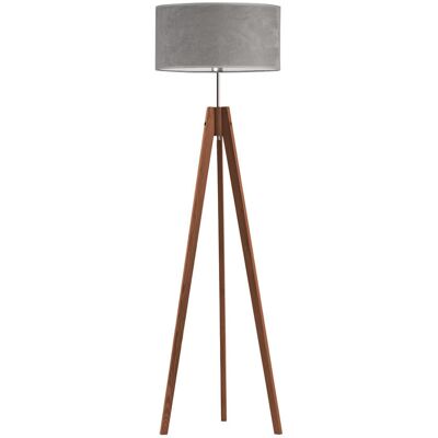 Lysne, Lampa podłogowa w stylu glamour Haiti Velur, Szary Lysne, Lampa podłogowa w stylu glamour Haiti Velur, Szary