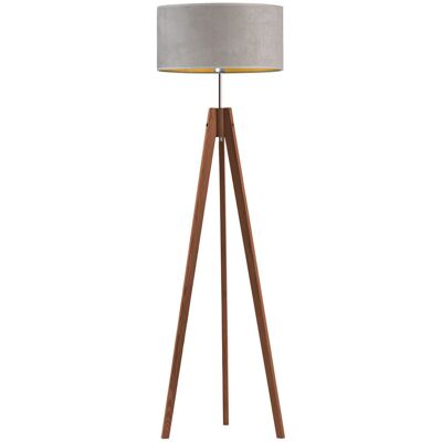 Lysne, Lampa podłogowa w stylu glamour Haiti Velur, Szary ze złotym wnętrzem Lysne, Lampa podłogowa w stylu glamour Haiti Velur, Szary ze złotym wnętrzem