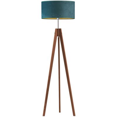 Lysne, Lampa podłogowa w stylu glamour Haiti Velur, Zieleń butelkowa ze złotym wnętrzem Lysne, Lampa podłogowa w stylu glamour Haiti Velur, Zieleń butelkowa ze złotym wnętrzem